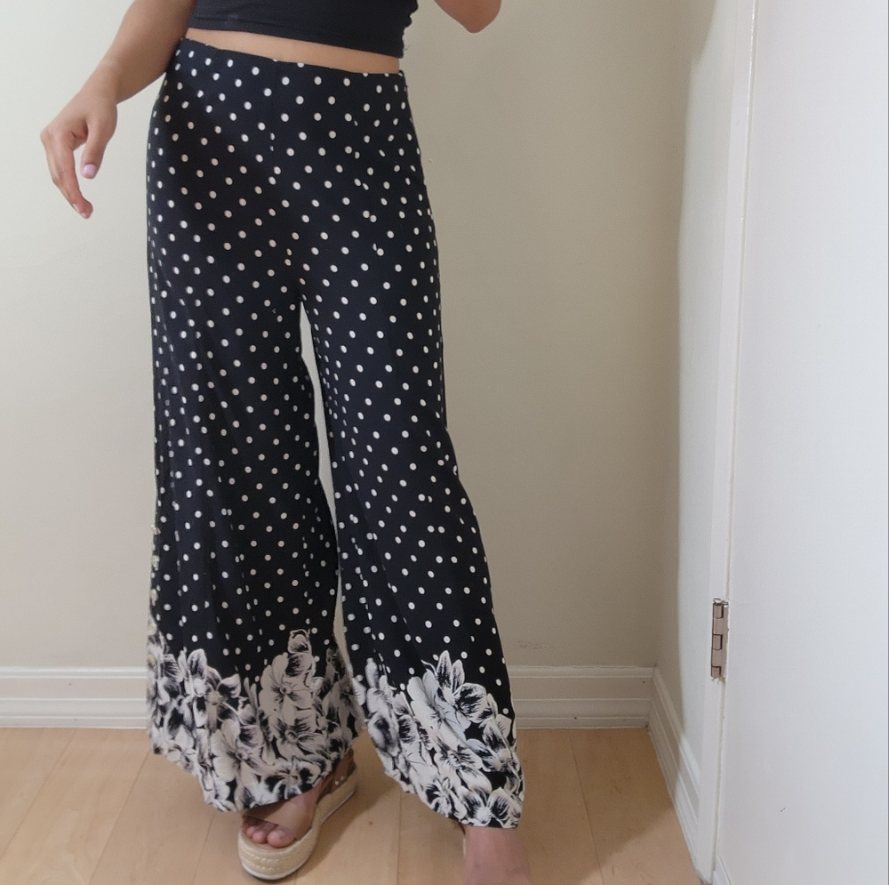 Anthropologie Etttwa Chesapeake Wide Leg Polka Dot Pants size 4